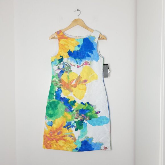 Donna Ricco NEW Womens Multicolor Floral Print Sleeveless A-Line Sheath Dress 4 - Picture 1 of 9